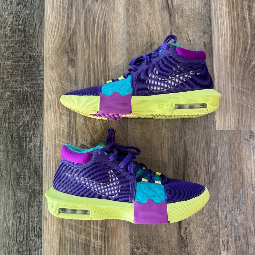 Nike Men's Athletic Shoes Purple Teal Neon Yellow